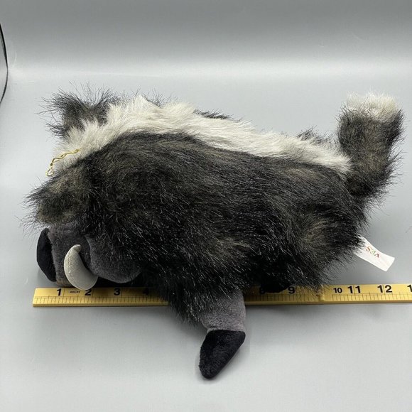 Yes Club Warthog Plush 12" Stuffed Animal Toy Black Gray Vintage - Picture 9 of 9